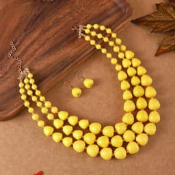 Three Layer Necklace Jewelry Set Party Wedding Bib Beads Necklace Earrings For Women Choker African Necklace Earrings Sets