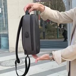 Business Crossbody Bag for Men Oxford Anti-theft Combination Lock Chest Packs Travel Storage Shoulder Bag With USB Charging Port