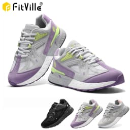 FitVille Extra Wide Women's Walking Shoes Wide Width Lightweight Sneakers for Flat Foot Plantar Fasciitis Heel Pain Relief