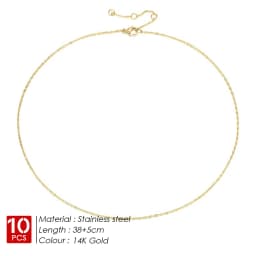 EMANCO 10PCS Fine Chain Necklace Stainless Steel Gold-Plated Women's Collar Gift Fine Jewelry DIY Wholesale