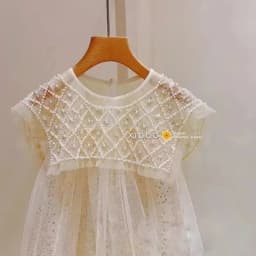 2024 New Girls Princess Dress Casual Spring Summer Children's Clothing Kids Girl Pearl Neck Dresses Fashion Yarn Dress