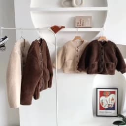 2026Korean Boys Fall Winter Clothes For Girls Velvet Loose Lamb Velvet Warm Children's Jacket Coat For Girls 0-5-year-old