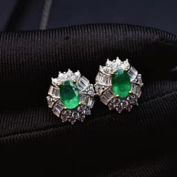 Sterling Silver Real Natural Emerald Stud Earrings Classic Fine Jewelry Women Wedding Gift 4*6mm