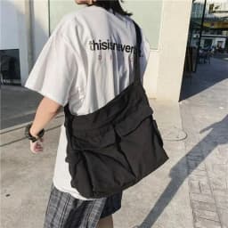 Classic Vintage Canvas Shoulder Bag Women Solid Soft Travel Women Crossbody Bag Large Capacity Fashion Handbag Tote Bag Women
