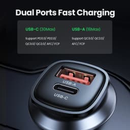【NEW-IN】UGREEN USB Car Charger 30W Quick Charge 4.0 QC4.0 QC3.0 PD Type C Fast Car USB Charger For iPhone 17 Xiaomi Mobile Phone