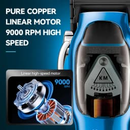 Kemei Barber High Speed Motor 9000 RPM Electric Hair Clipper Rechargeable Professional Hair Trimmer With Charging Base KM-1763