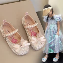 Zapatos NiñaGirl Shoes Trendy Child Leather Shoe Water Diamond Princess Shoe Bow Mary Jane Shoes Fashion Kid Shoes Lolita Shoe