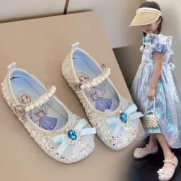 Zapatos NiñaGirl Shoes Trendy Child Leather Shoe Water Diamond Princess Shoe Bow Mary Jane Shoes Fashion Kid Shoes Lolita Shoe