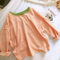 Boys and Girls T-shirt Long Sleeved Children's Base Shirt Spring and Autumn Pure Cotton Casual Versatile Striped Baby Top