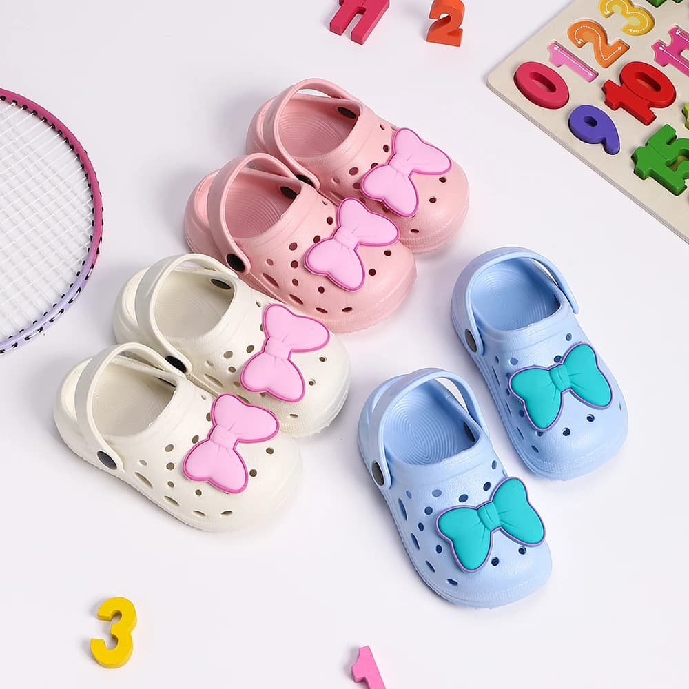 New Non-Slip Girls Sandals Garden Shoes Cute Big Bow Children Sandals Summer Kids Slippers Beach Kids Sandals