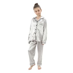 Boys Girls Satin Silk Pajamas Sets for Kids Toddler 2 to 3 4 5 6 7 8 9 10 11 12 13 14 Years Long/Short Sleeved Pink Red Pijamas