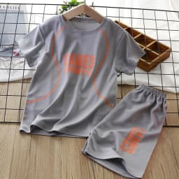 Children's Clothing Sets Letter Printed Short-sleeved Tops + Shorts 2Pcs Sets Kids Boys Clothes Baby Boy Outfit Set Basketball