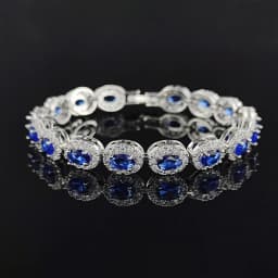 2024 New Luxury Blue Red Green Black Silver Color Bracelet Bangle for Women Anniversary Gift Jewelry Wholesale S6923