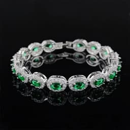2024 New Luxury Blue Red Green Black Silver Color Bracelet Bangle for Women Anniversary Gift Jewelry Wholesale S6923