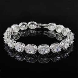 2024 New Luxury Blue Red Green Black Silver Color Bracelet Bangle for Women Anniversary Gift Jewelry Wholesale S6923