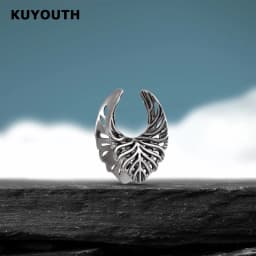 KUYOUTH Leaf Veins Ear Tunnels Gauges Hollow Expanders Saddle Stretchers Piercing Jewelry Earring Copper 2PCS