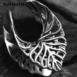 KUYOUTH Leaf Veins Ear Tunnels Gauges Hollow Expanders Saddle Stretchers Piercing Jewelry Earring Copper 2PCS