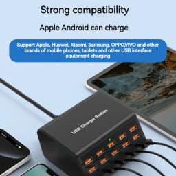 100W Universal Multifunctiona USB Charger 15 Port 2.4A MAX Fast Charging Station For Ipad Iphone 15 14 13 12 Samsung S23U Tablet