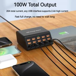 100W Universal Multifunctiona USB Charger 15 Port 2.4A MAX Fast Charging Station For Ipad Iphone 15 14 13 12 Samsung S23U Tablet