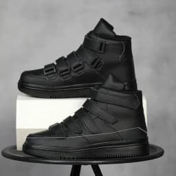 Spring Autumn Men High Top Shoes Fashion Red Men Sneakers Leather Casual Breathable Skateboard Sneakers Men Flat Vulcanized Shoe