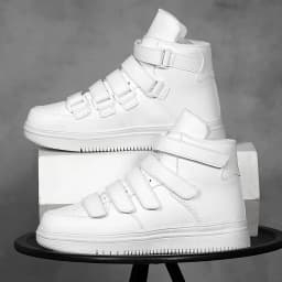 Spring Autumn Men High Top Shoes Fashion Red Men Sneakers Leather Casual Breathable Skateboard Sneakers Men Flat Vulcanized Shoe