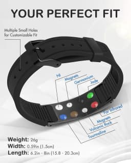 ARADOO Silicone Carbon Fiber Power Wristband Balance Bracelets for Men Women 7-in-1 Magnetic Sports Bracelet