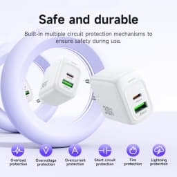 HOCO Dual Port PD30W Quick Charging Phone Charger EU Plug For iPhone 17 16 15 QC3.0 PD Wall Travel Adapter For Samsung S21 S22
