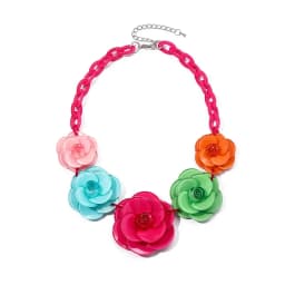Blucome 2022 New Acrylic Flower Shape Necklace Female Exaggerated Clavicle Sweater Necklace Unique Women Girls Pendant Jewelry