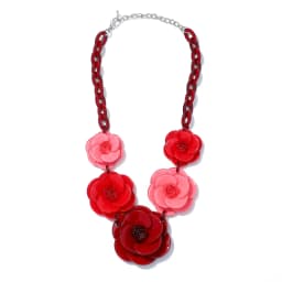 Blucome 2022 New Acrylic Flower Shape Necklace Female Exaggerated Clavicle Sweater Necklace Unique Women Girls Pendant Jewelry
