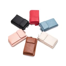 MIYIN Multi Functional Retro Style PU Leather Crossbody Bag Fashionable Solid Color Mobile Phone Bag Womens Casual Shoulder Bag