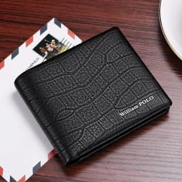 WILLIAMPOLO 100% Genuine Leather Wallet Men Crocodile Pattern Men Card Holder Wallet Real Cowhide Wallets For Man
