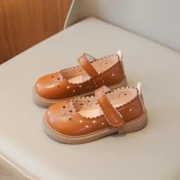 Girls' Small Fashionable Pu Leather Shoes Spring Summer New Baby Girl Soft Soled Princess School Student Loafer