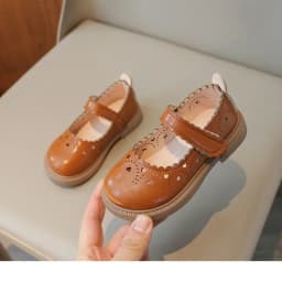 Girls' Small Fashionable Pu Leather Shoes Spring Summer New Baby Girl Soft Soled Princess School Student Loafer