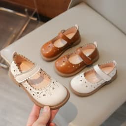 Girls' Small Fashionable Pu Leather Shoes Spring Summer New Baby Girl Soft Soled Princess School Student Loafer