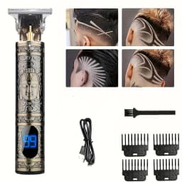 Electric Hair Clipper With LCD Display Oil Head Hair Cutting Machine Hair Beard Trimmer Rechargeable USB Shaver For Men Father