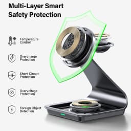 Bonola Magnetic 3 in 1 Wireless Charger Station for Samsung S24 Ultra/S25/26 Fast Charging Stand for Galaxy Watch 9/8/7/6/Buds