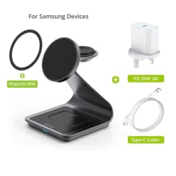 Bonola Magnetic 3 in 1 Wireless Charger Station for Samsung S24 Ultra/S25/26 Fast Charging Stand for Galaxy Watch 9/8/7/6/Buds