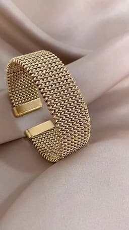 Vintage Stainless Steel Braided Mesh Open Bracelet Classic Cuff Waterproof Jewelry for Women Men Daily Party Wear Jewelry Gifts