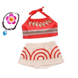 Little Girls Dress up Moana Baby Kids Two Pieces Set Top +Pants Infant Vaiana Role Play Festival Princess Costume Casual Clothes