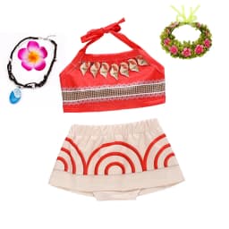 Little Girls Dress up Moana Baby Kids Two Pieces Set Top +Pants Infant Vaiana Role Play Festival Princess Costume Casual Clothes