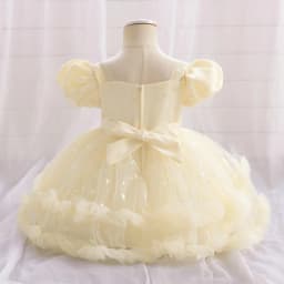 Baby Girl 1st Birthday Party Baptism Dresses Flower Girls Wedding Bridesmaid Layered Dress Toddler Kids Fluffy Summer Casual Wea