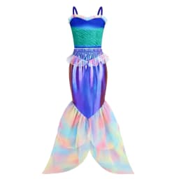 Mermaid Dress for Girl Charm Princess Cosplay Sequin Bling Costume for Kids Girl Fish Beauty Birthday Party Halloween Clothing
