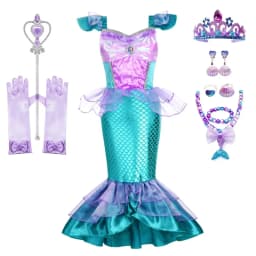 Mermaid Dress for Girl Charm Princess Cosplay Sequin Bling Costume for Kids Girl Fish Beauty Birthday Party Halloween Clothing