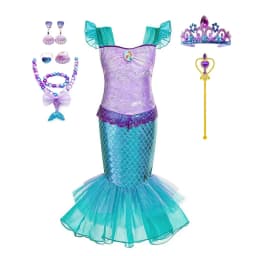 Mermaid Dress for Girl Charm Princess Cosplay Sequin Bling Costume for Kids Girl Fish Beauty Birthday Party Halloween Clothing