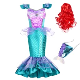 Mermaid Dress for Girl Charm Princess Cosplay Sequin Bling Costume for Kids Girl Fish Beauty Birthday Party Halloween Clothing