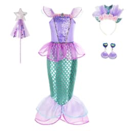 Mermaid Dress for Girl Charm Princess Cosplay Sequin Bling Costume for Kids Girl Fish Beauty Birthday Party Halloween Clothing