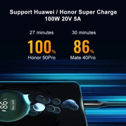 Usb Cable Type C 3m 2m 1m 0.5m For Huawei Honor 100W 66W Fast Charge Type C Cable Data Cord Cable For Xiaomi Samsung 5A USB C