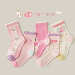 A Class Cotton Socks Autumn Socks Girls Floral Tulip Crew Socks 5 Pairs Children Spring Socks Baby Kids Socks