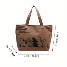 Women's Fashionable Canvas Tote Bag Spacious Durable Shoulder Bag with Zipper Closure Classic Design for Work