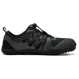 HOBIBEAR Wide Toe Barefoot Shoes for Unisex Artificial Leather Outdoor Walking Sneakers Zero Drop Minimalist Elastic Band Shoes